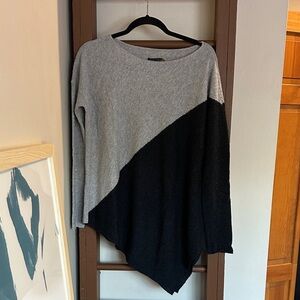 Alice + Olivia Colorblock Asymmetrical Wool Sweater
